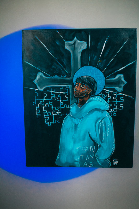 “DONT STAY AS YOU ARE” canvas painting