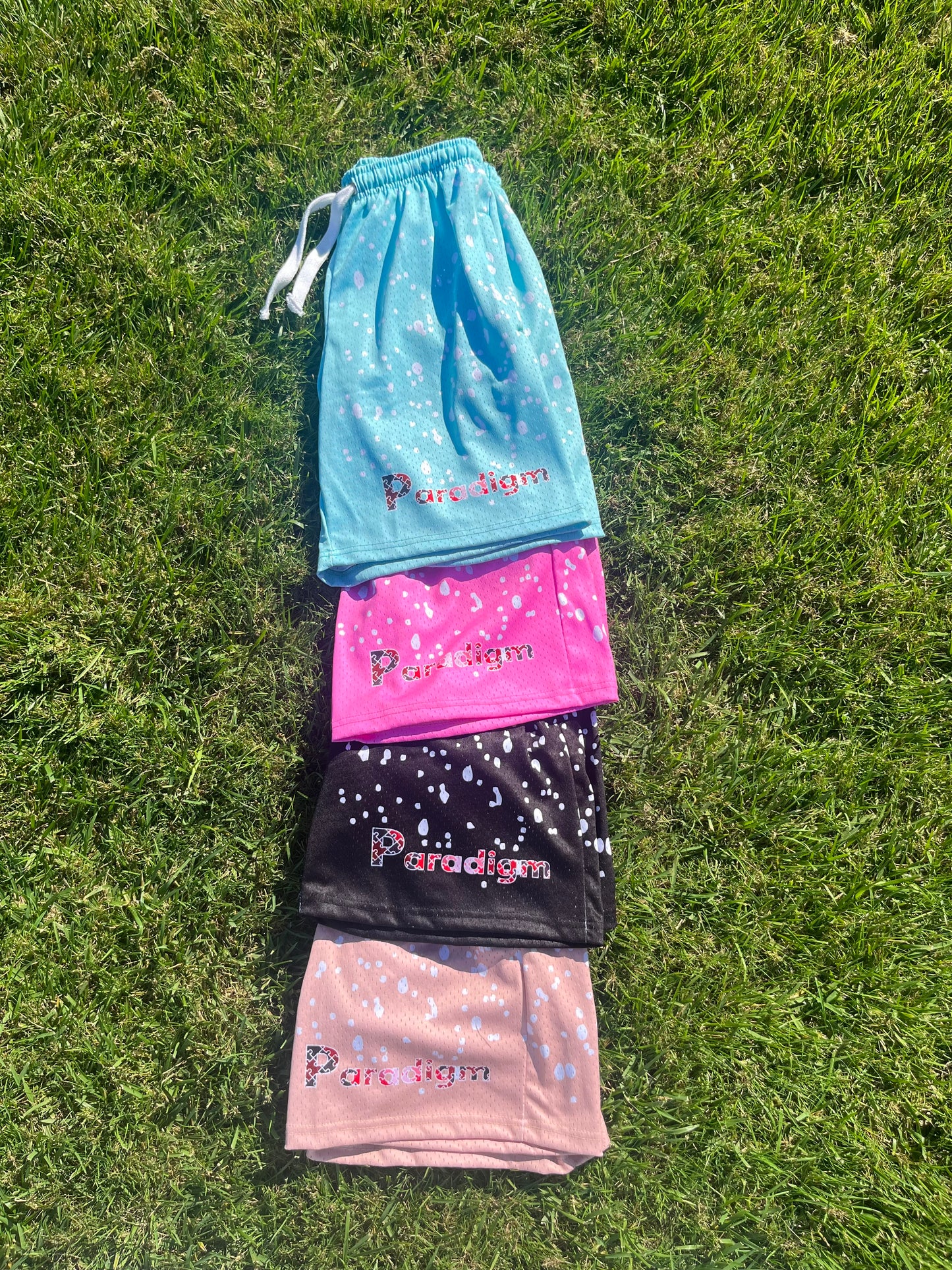 Splattered Mesh Shorts