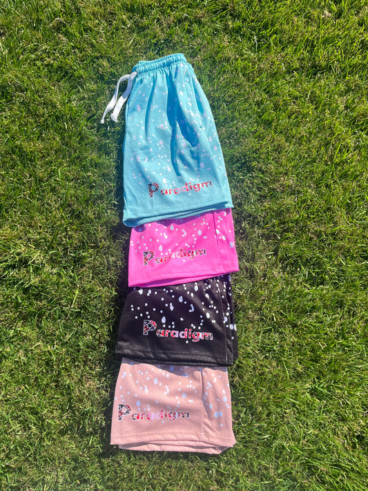 Splattered Mesh Shorts